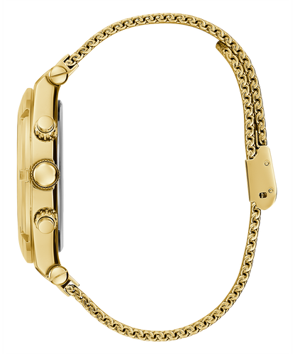 GUESS Mens Gold Tone Multi-function Watch