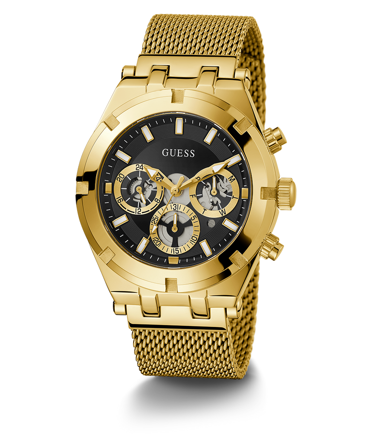 GUESS Mens Gold Tone Multi-function Watch