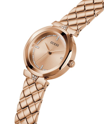 GUESS Ladies Rose Gold Tone Analog Watch-GW0613L3