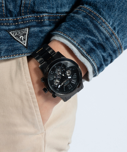 GUESS Mens Black Multi-function Watch-GW0627G3