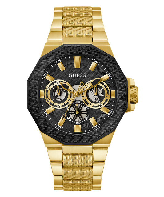 GUESS Mens Gold Tone 2-Tone Multi-function Watch