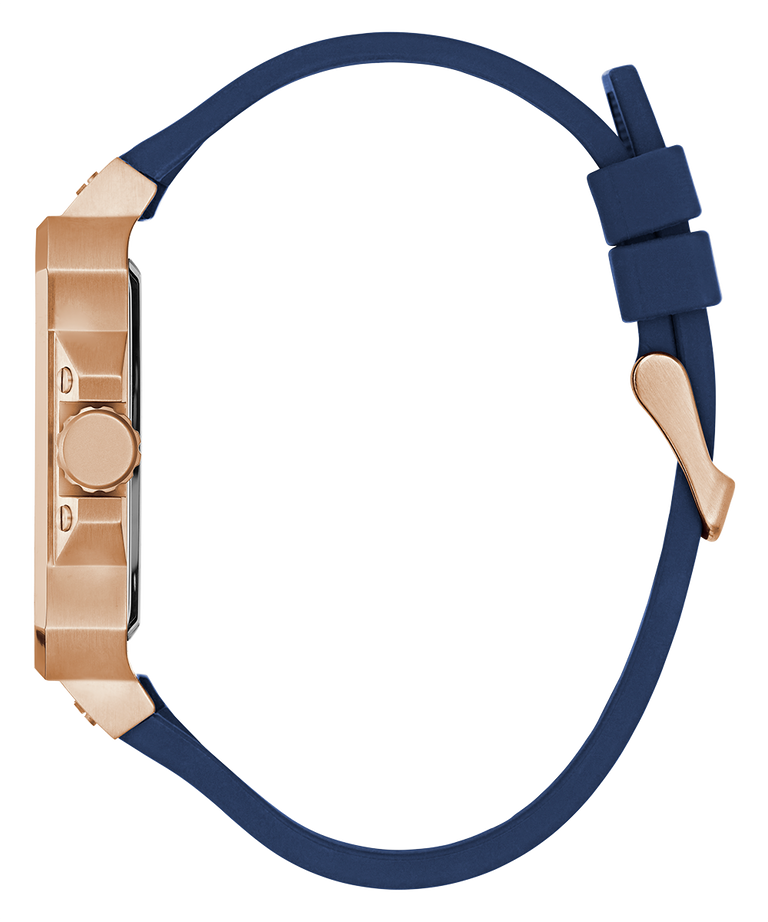 GUESS Mens Blue Rose Gold Tone Multi-function Watch-GW0637G3