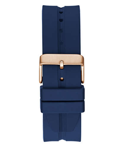 GUESS Mens Blue Rose Gold Tone Multi-function Watch-GW0637G3