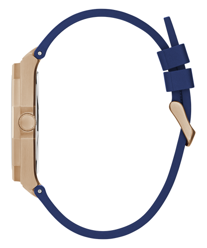 GUESS Mens Blue Rose Gold Tone Analog Watch-GW0663G3