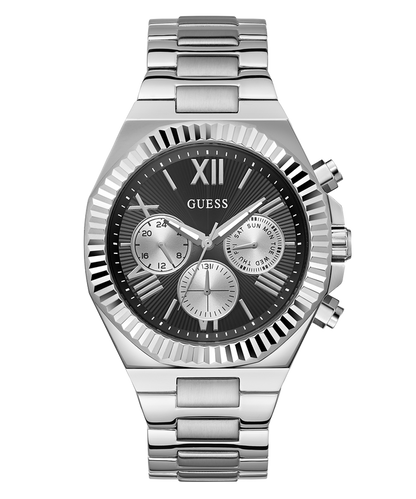 GUESS Mens Silver Tone Multi-function Watch-GW0703G1