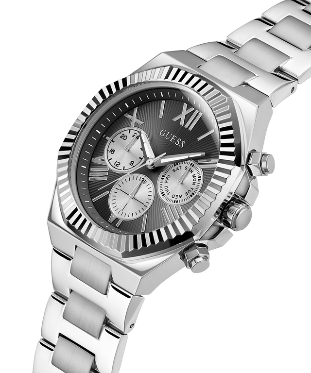 GUESS Mens Silver Tone Multi-function Watch-GW0703G1