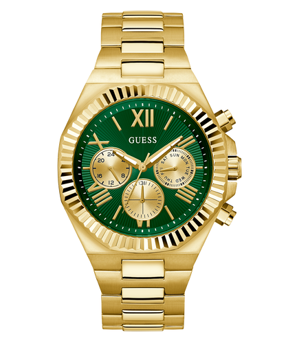 GUESS Equity Mens Gold Tone Multi-function Watch