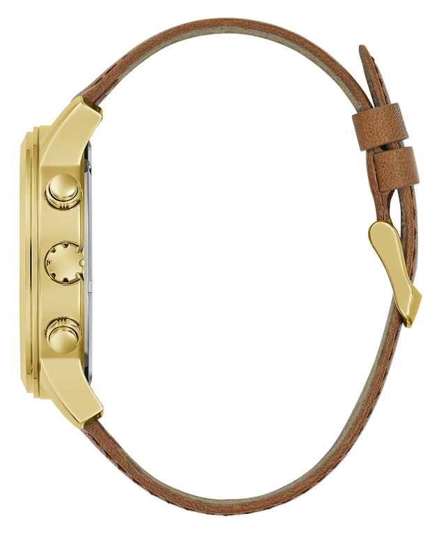 GUESS Mens Brown Gold Tone Multi-function Watch-GW0709G2