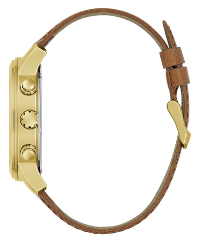 GUESS Mens Brown Gold Tone Multi-function Watch-GW0709G2