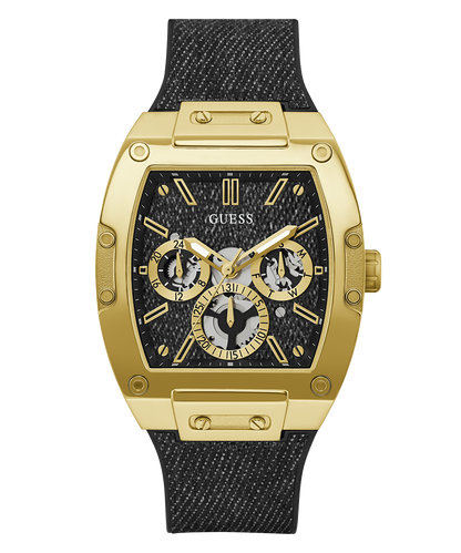 Guess Mens Black Gold Tone Multi-function Watch