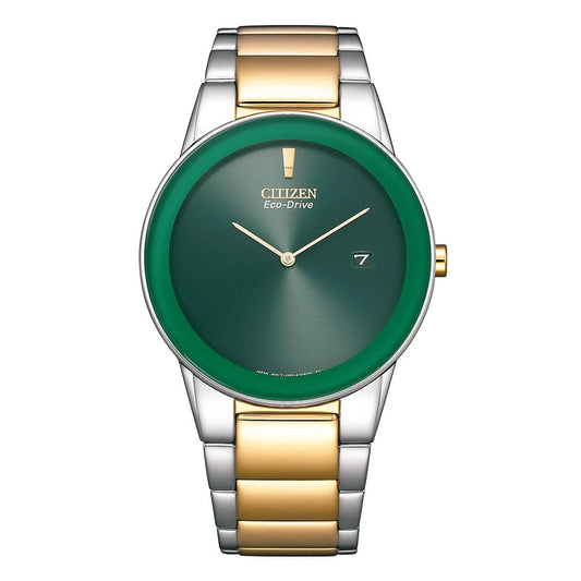 CITIZEN ECO-DRIVE GENTS WATCH GREEN DIAL - AU1064-85X