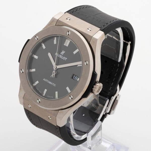 Classic Fusion Racing Grey 45mm in Titanium On Black Alligator Strap with Grey Dial 511.NX.7071.LR