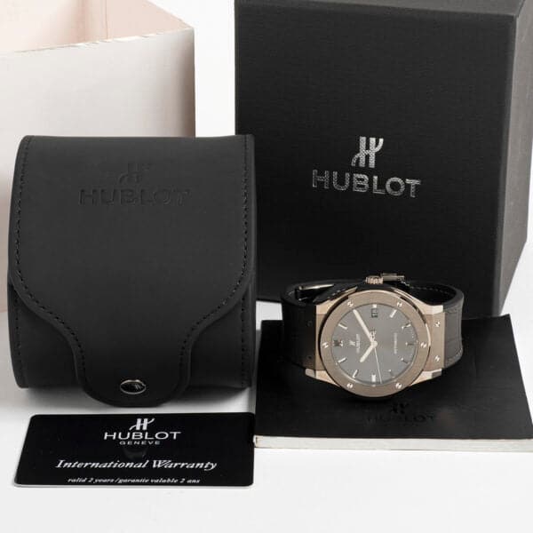 Classic Fusion Racing Grey 45mm in Titanium On Black Alligator Strap with Grey Dial 511.NX.7071.LR