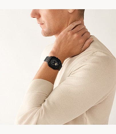 FOSSIL Inscription Automatic Black Stainless Steel Watch ME3238