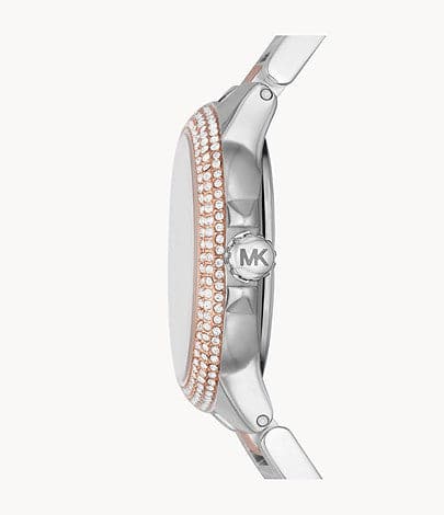 Michael Kors Mini Camille Multifunction Two-Tone Stainless Steel Watch and Steel Necklace Set MK1054SET