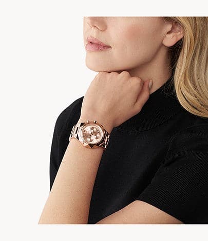 Michael Kors Raquel Chronograph Rose Gold-Tone Stainless Steel Watch MK4688I
