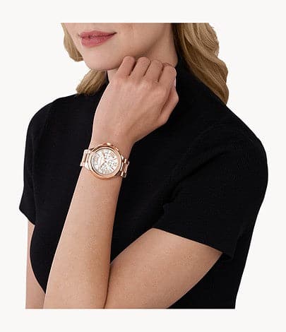 Michael Kors Camille Chronograph Rose Gold-Tone Stainless Steel Watch MK7271I