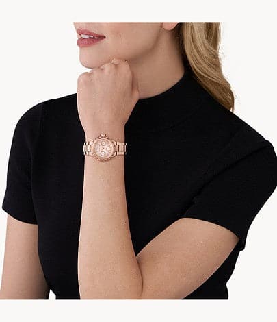 Michael Kors Mini-Camille Multifunction Rose Gold-Tone Stainless Steel Watch MK7273I
