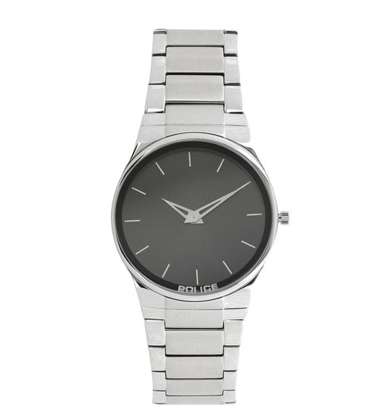 Police Black Dial Silver Stainless Steel Strap Men'S Watch