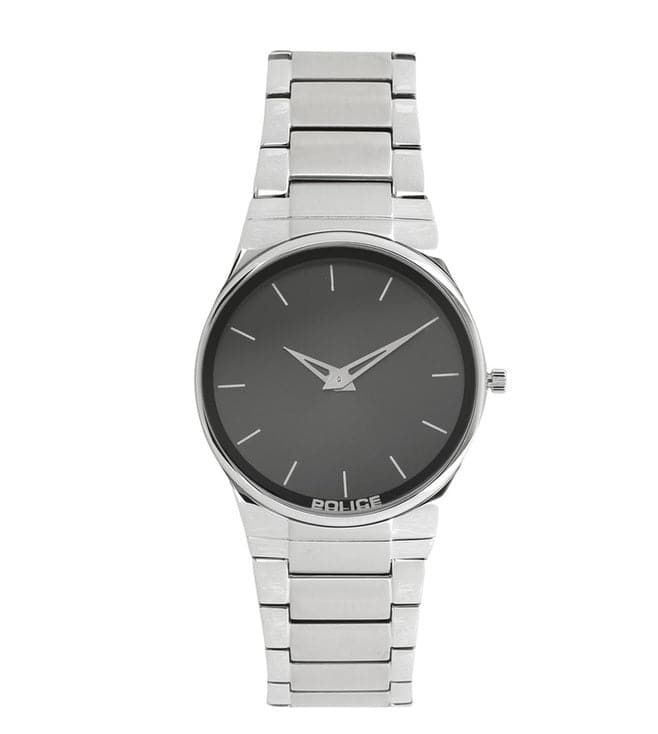 Police Black Dial Silver Stainless Steel Strap Men'S Watch