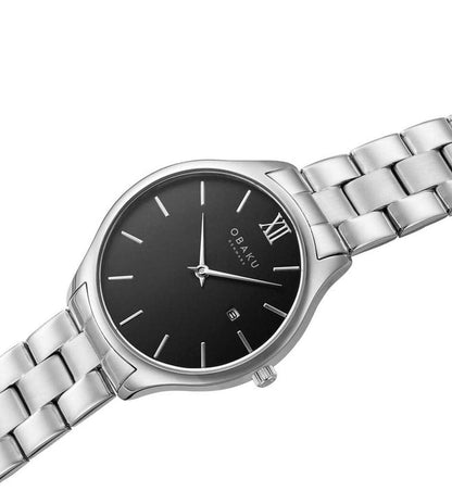 OBAKU V266GDCBSC Vibe Blacksteel Watch for Men