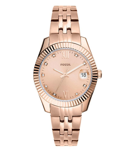 Scarlette Mini Three-Hand Date Rose Gold-Tone Stainless Steel Watch