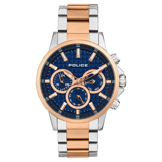 Police Blue Dial Metal Strap Watch