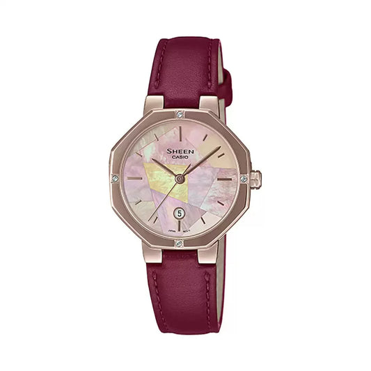 Casio Sheen Red Analog - Women'S Watch Sh260