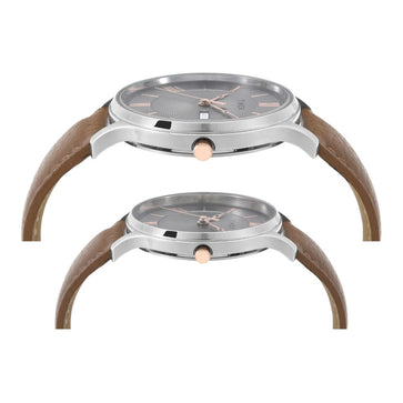 Timex Pairs Grey Round Analog Brass Dial Watch- TW00PR300