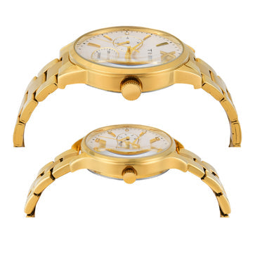 Timex Pairs Silver Round Multifunction Dial Watch- TW00PR303