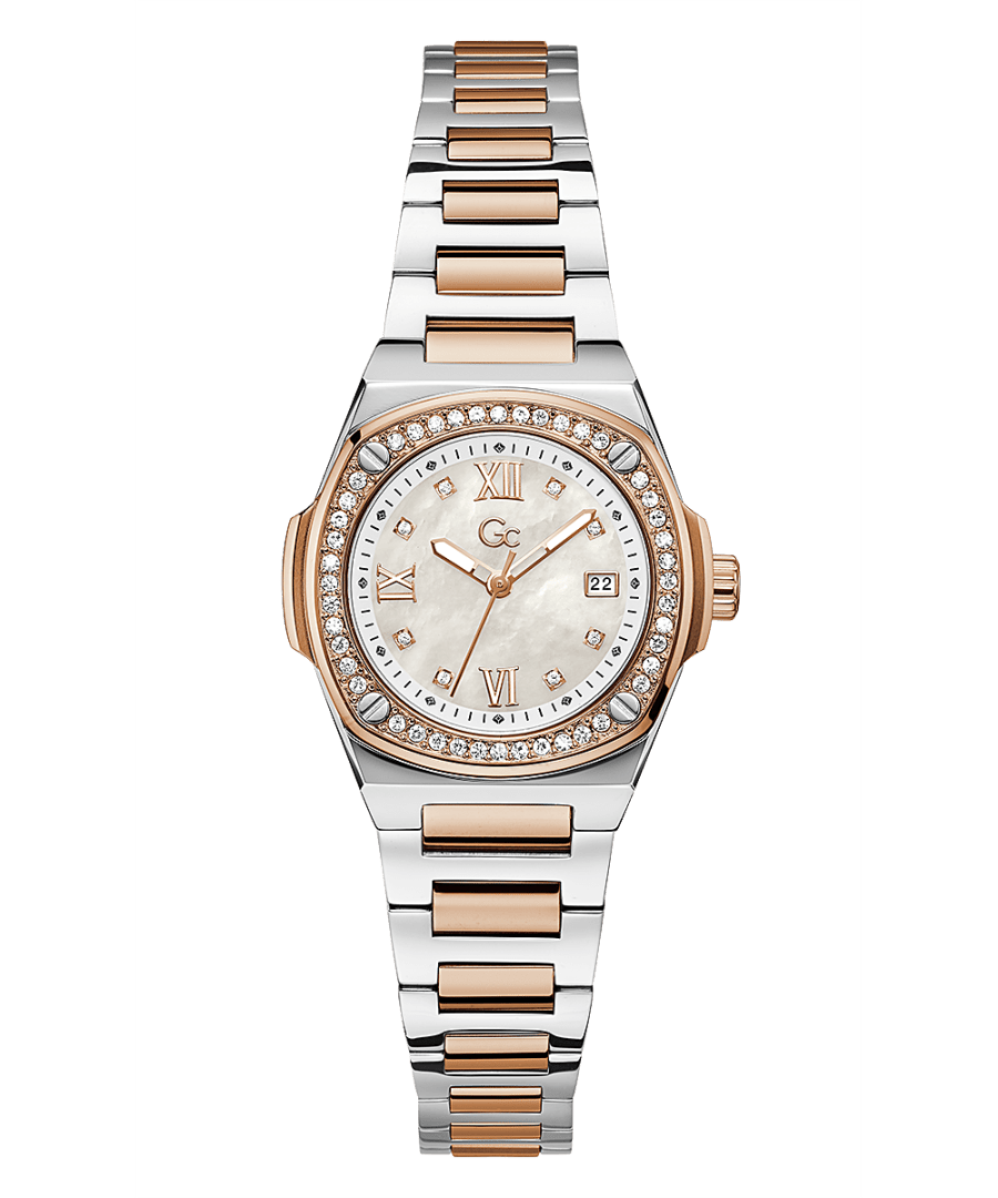 Gc Womens 30 Mm Coussin Shape Mini White Dial Stainless Steel Analog Watch - Z12003L1Mf