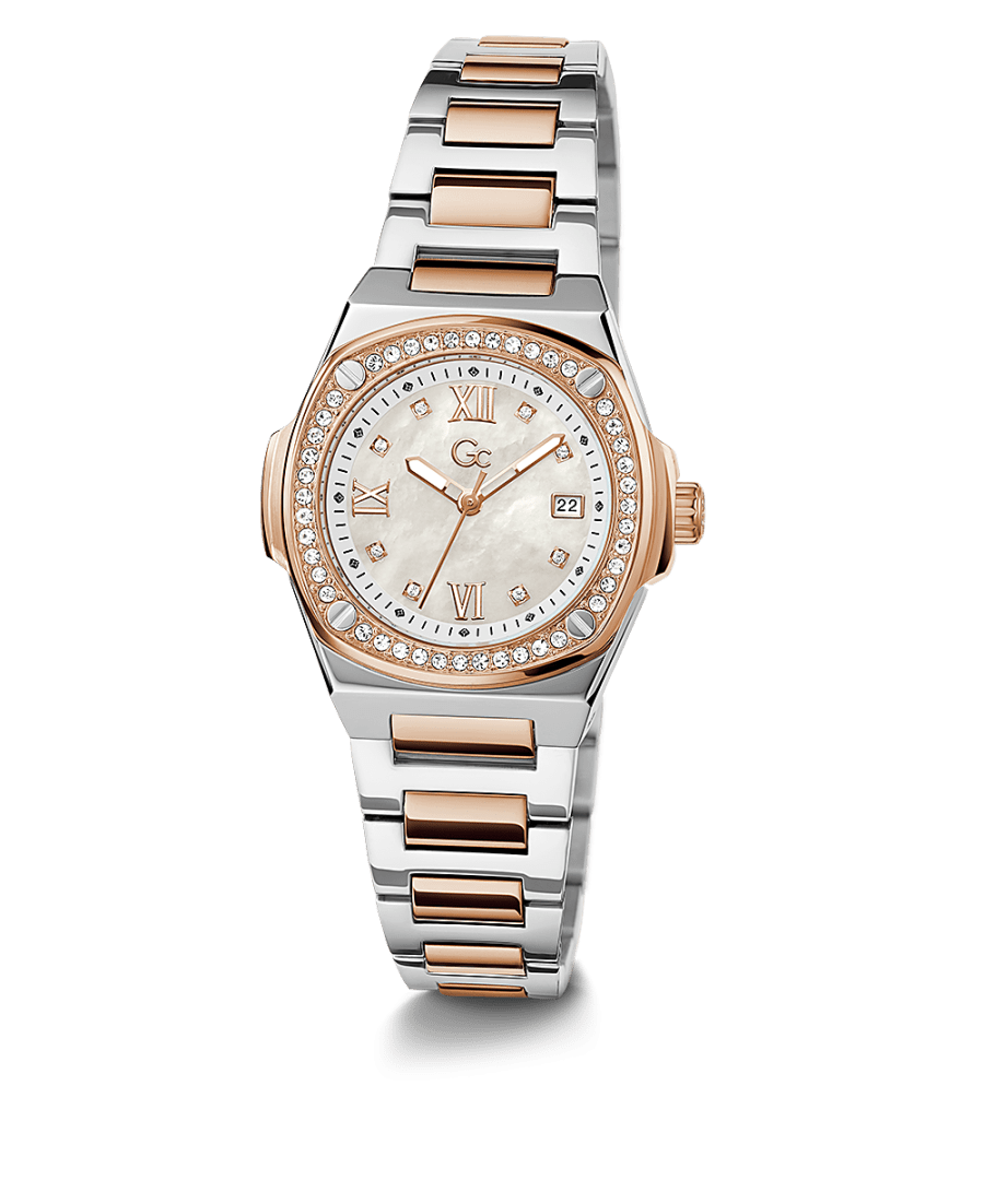 Gc Womens 30 Mm Coussin Shape Mini White Dial Stainless Steel Analog Watch - Z12003L1Mf