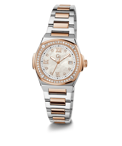 Gc Womens 30 Mm Coussin Shape Mini White Dial Stainless Steel Analog Watch - Z12003L1Mf