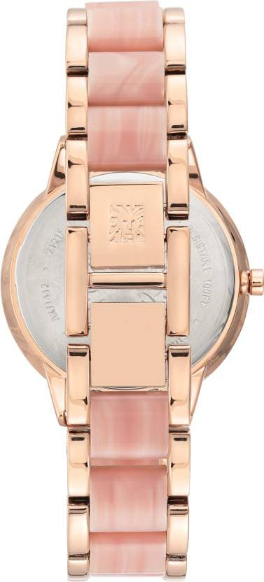 Anne Klein Green Dial Rose Gold Metal Strap Watch NDAK1412PKRG