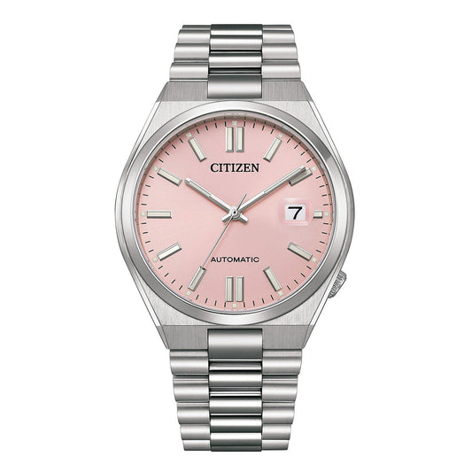 CITIZEN AUTOMATIC GENTS WATCH PANTONE DREAMY PINK DIAL - NJ0158-89X