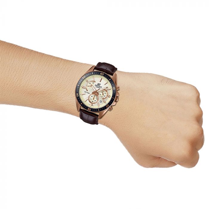 Casio Men Edifice Round Beige Watches