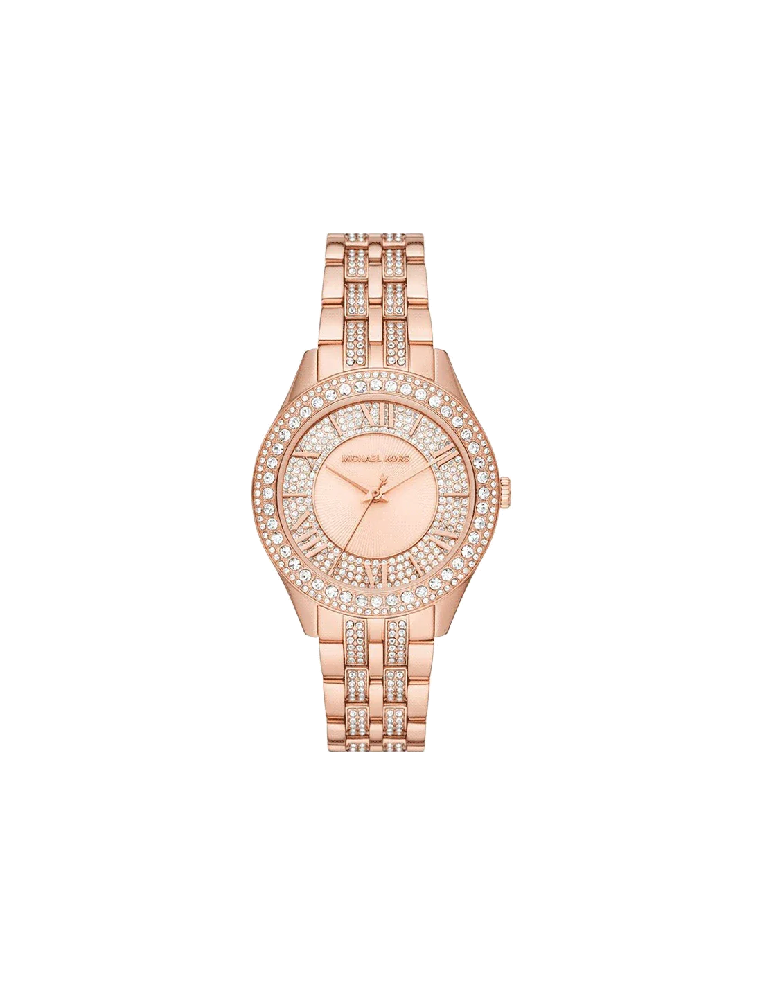 MICHAEL KORS Harlowe Pavé Rose Gold-Tone Watch Style# MK4710