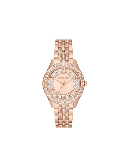 MICHAEL KORS Harlowe Pavé Rose Gold-Tone Watch Style# MK4710