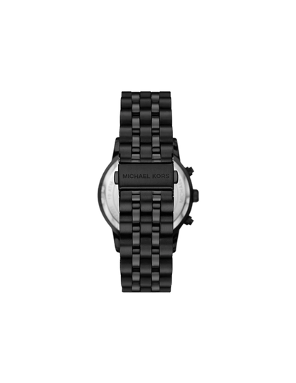 Michael Kors Hutton 43 mm Black Dial Stainless Steel Chronograph Watch for Men - MK9089