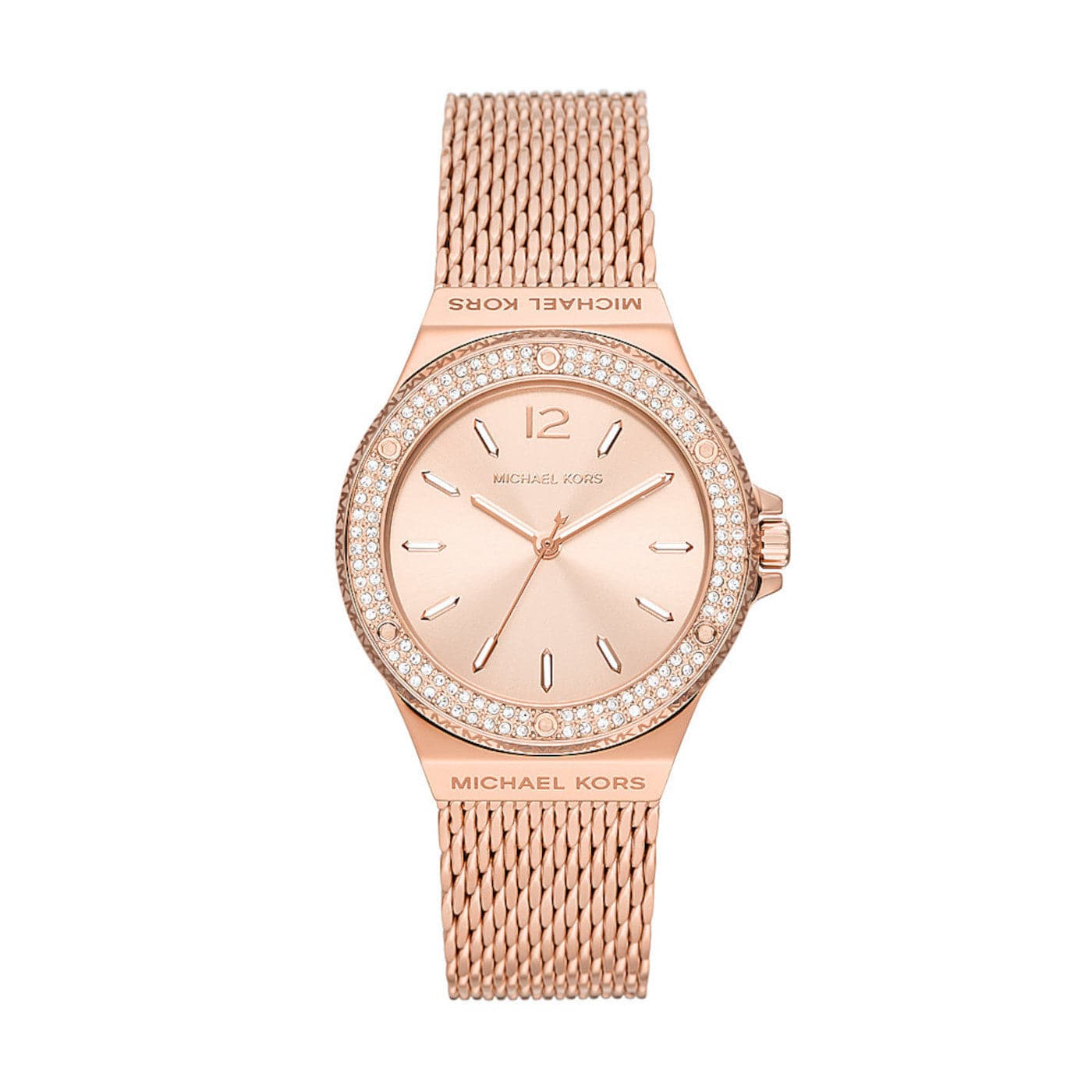Michael Kors Lennox 37 mm Rose Gold Dial Stainless Steel Analog Watch for Women - MK7336I