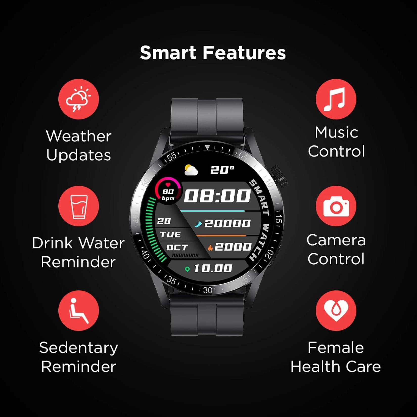 Fire-Boltt Talk Pro Smartwatch with Bluetooth Calling BSW038 BLACK
