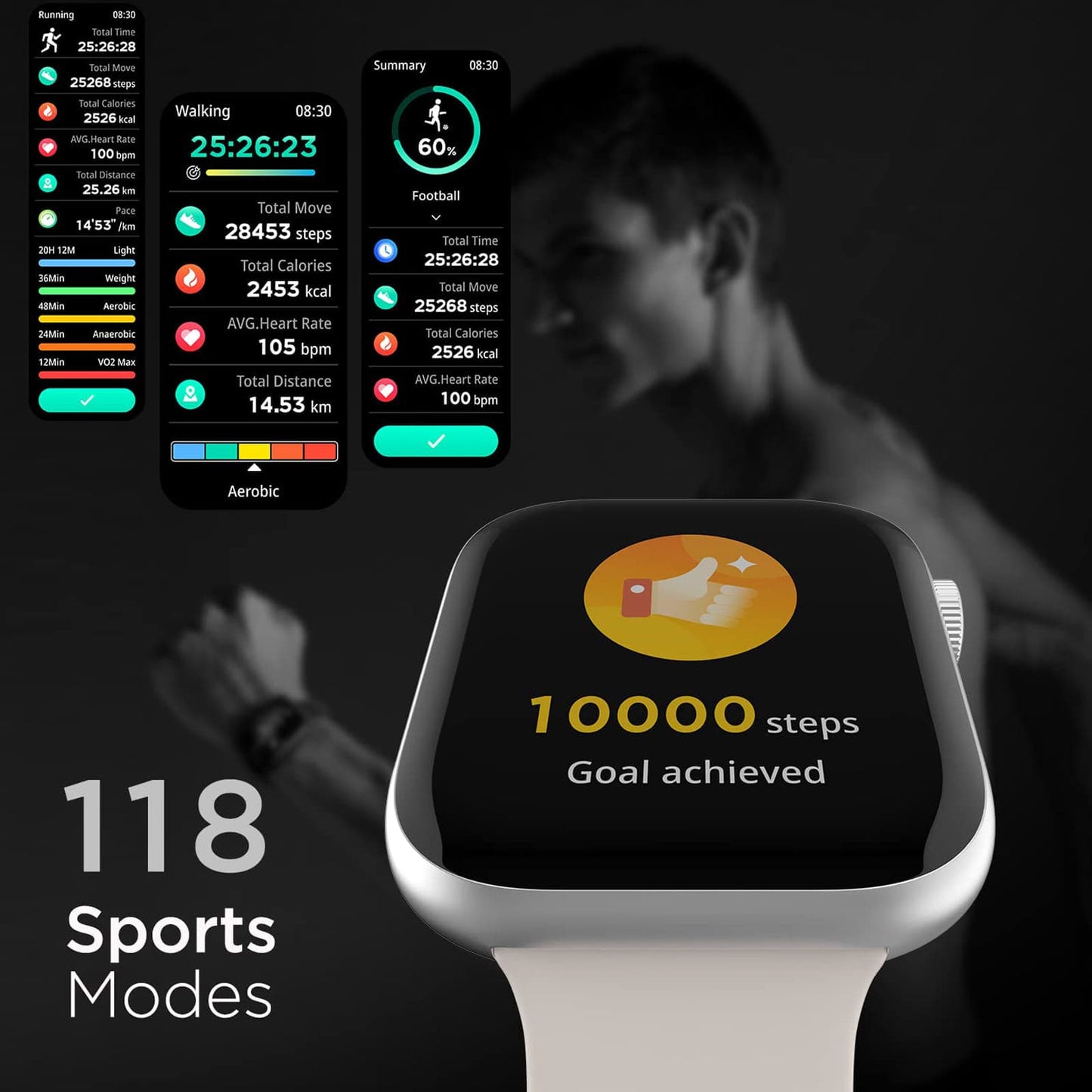 Fire-Boltt Ring 3 Smartwatch with Bluetooth Calling BSW043-SILVER