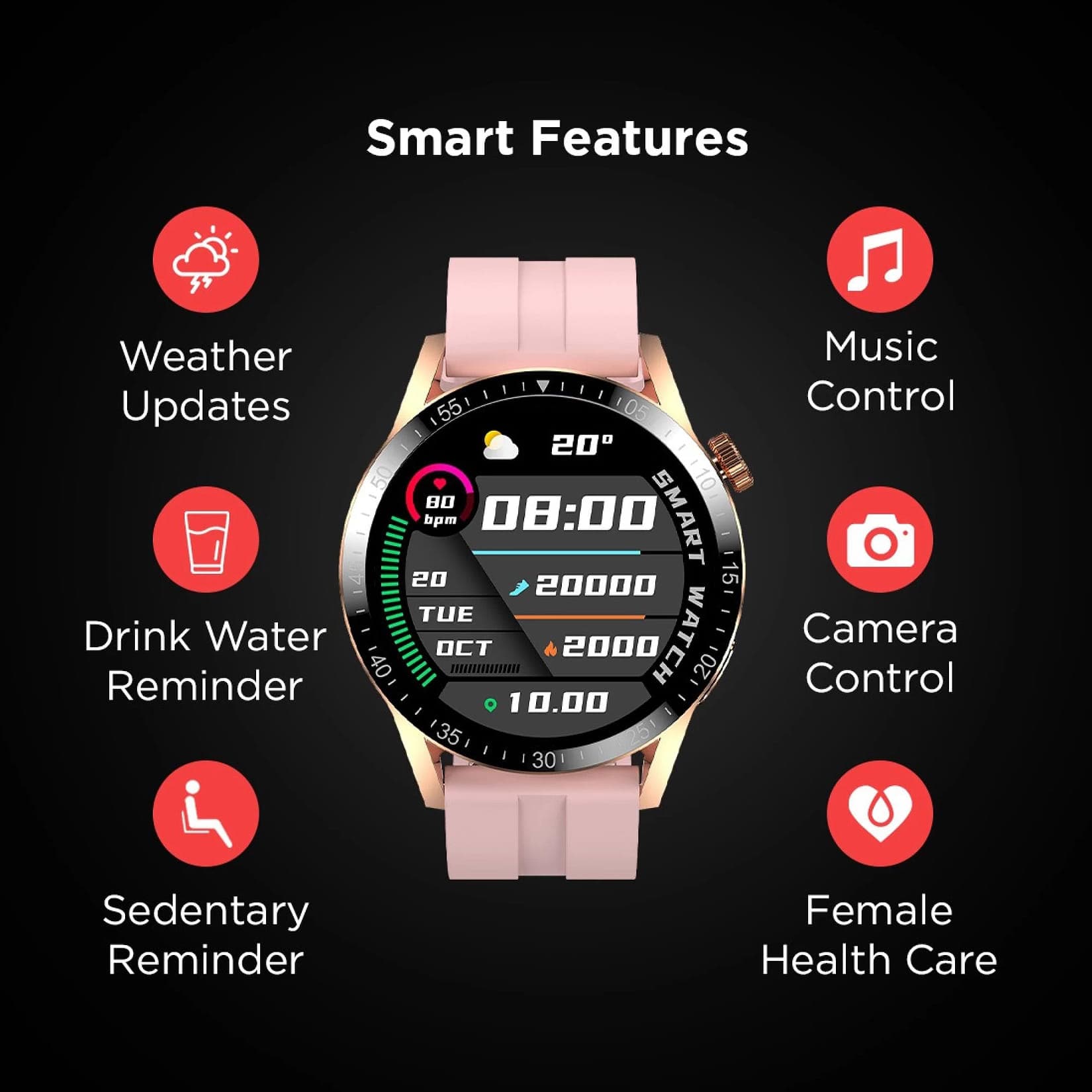 Fire-Boltt Talk Pro Smartwatch with Bluetooth Calling BSW038 GOLD