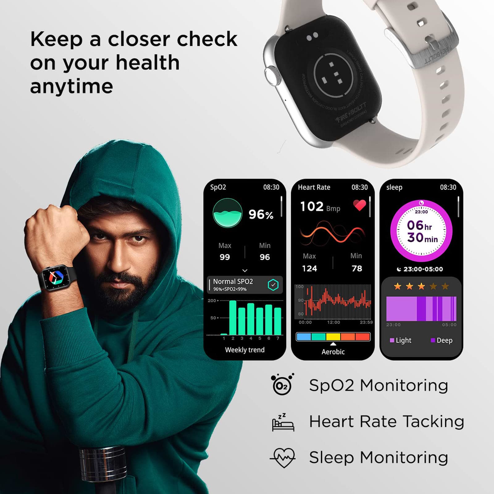 Fire-Boltt Ring 3 Smartwatch with Bluetooth Calling BSW043-SILVER