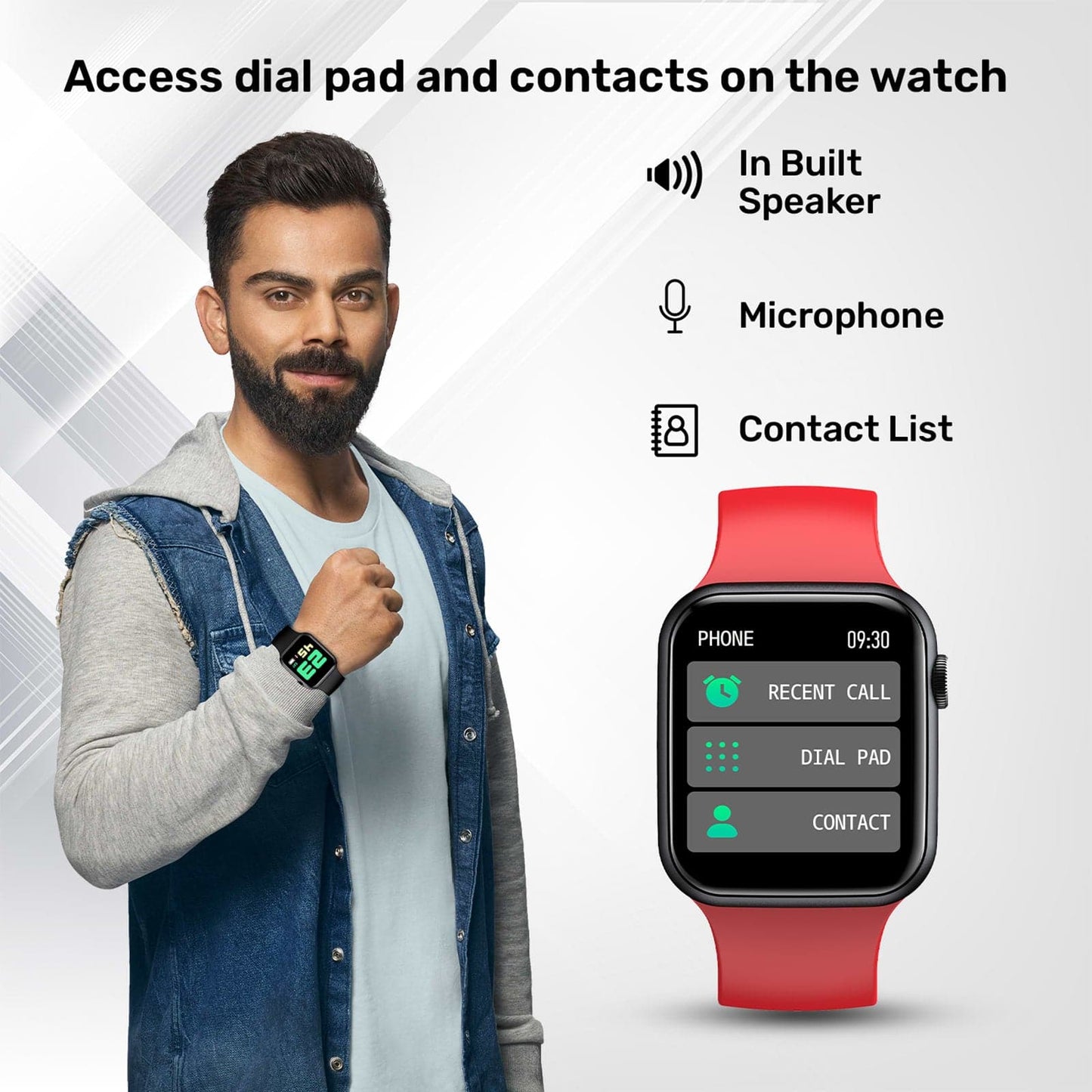 Fire-Boltt Ring Smartwatch with Bluetooth Calling BSW005 RED