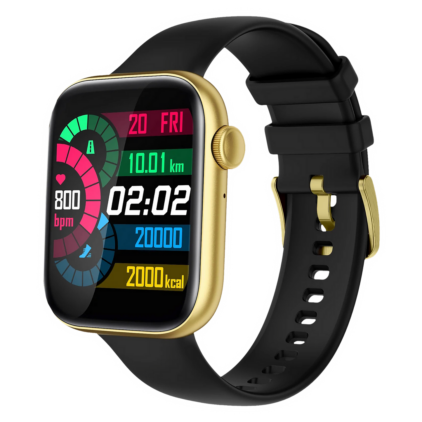 Fire-Boltt Ring 3 Smartwatch with Bluetooth Calling BSW043 GOLD BLACK