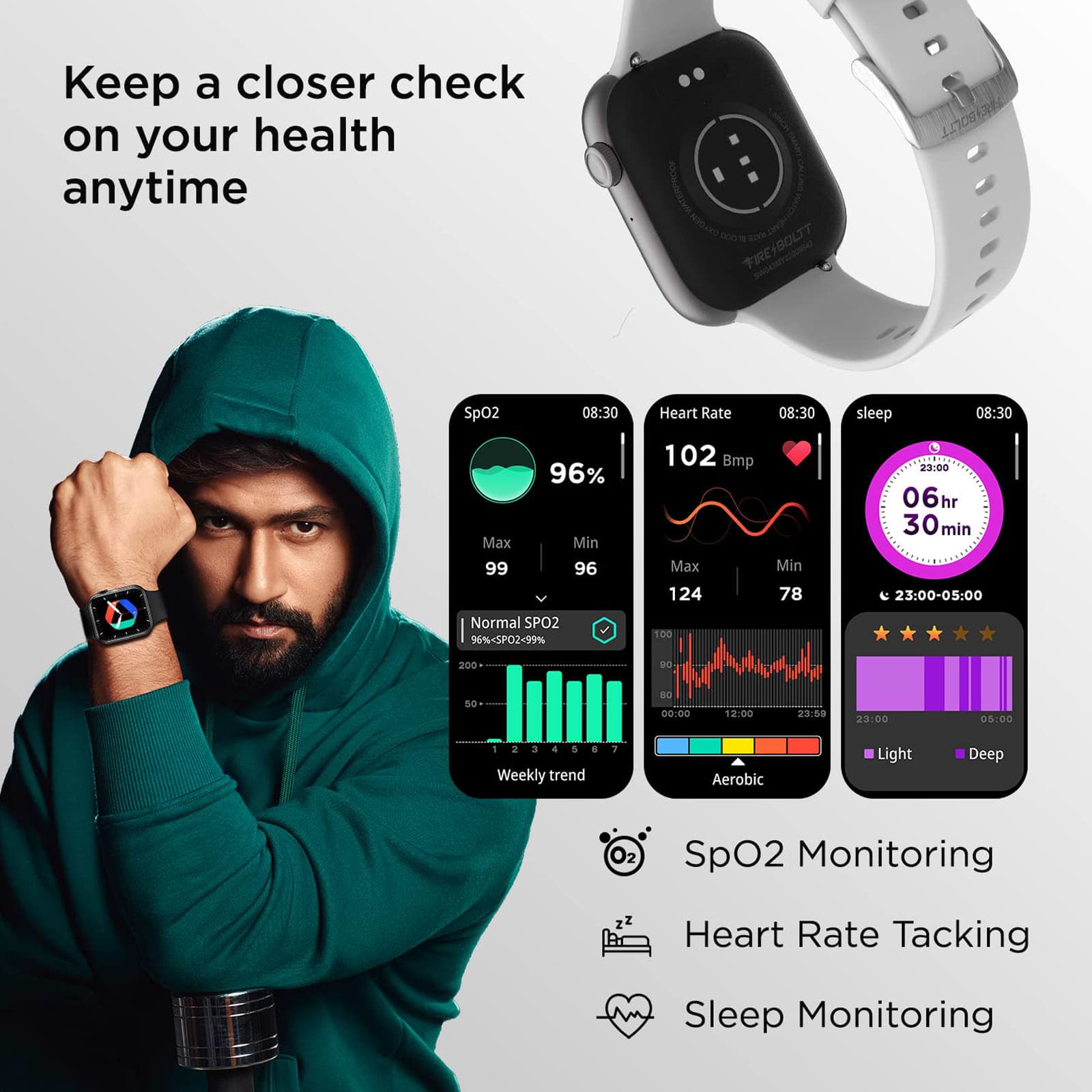 Fire-Boltt Ring 3 Smartwatch with Bluetooth Calling BSW043 GREY