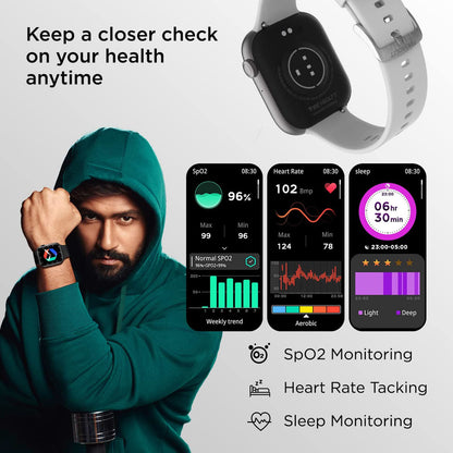 Fire-Boltt Ring 3 Smartwatch with Bluetooth Calling BSW043 GREY