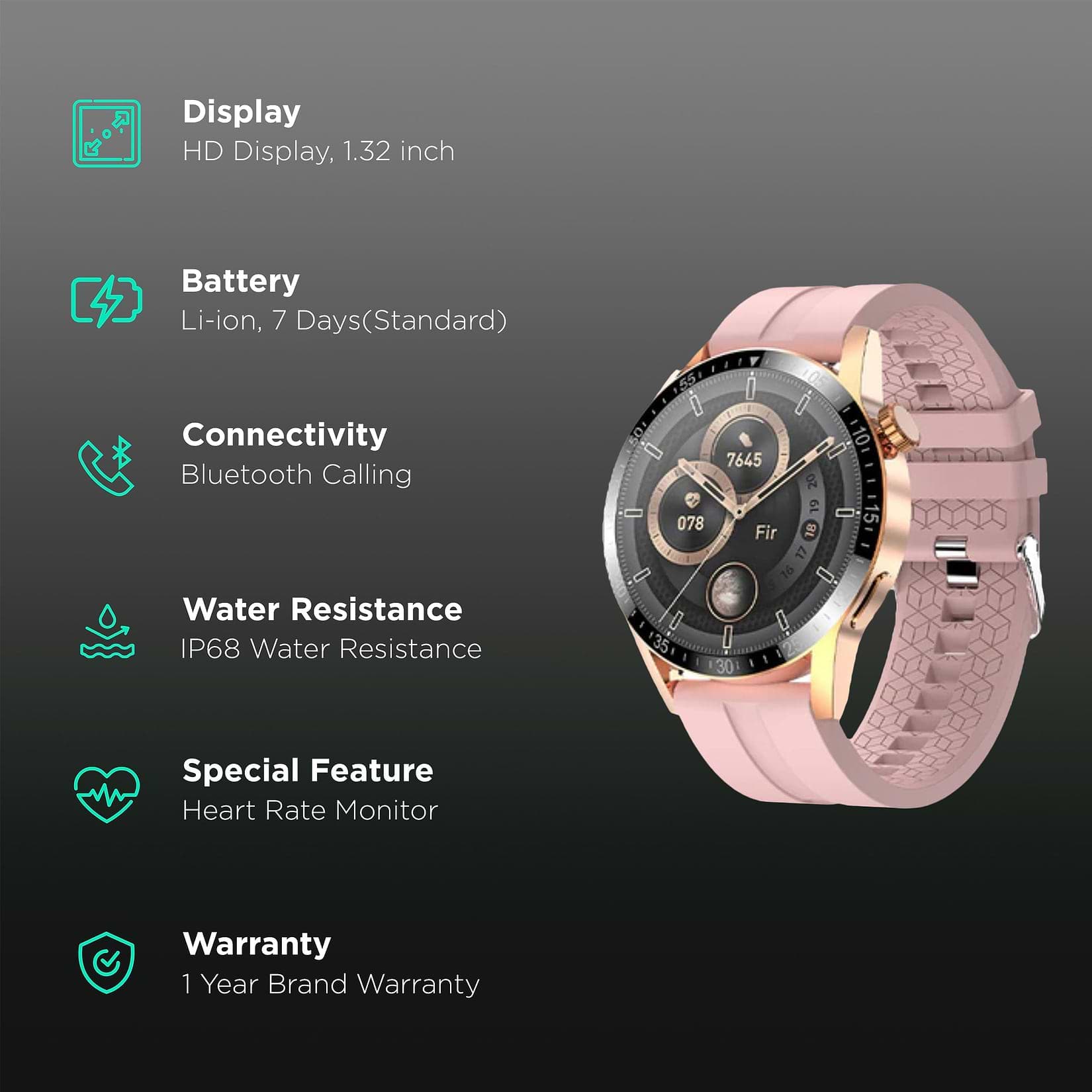 Fire-Boltt Talk Pro Smartwatch with Bluetooth Calling BSW038 GOLD