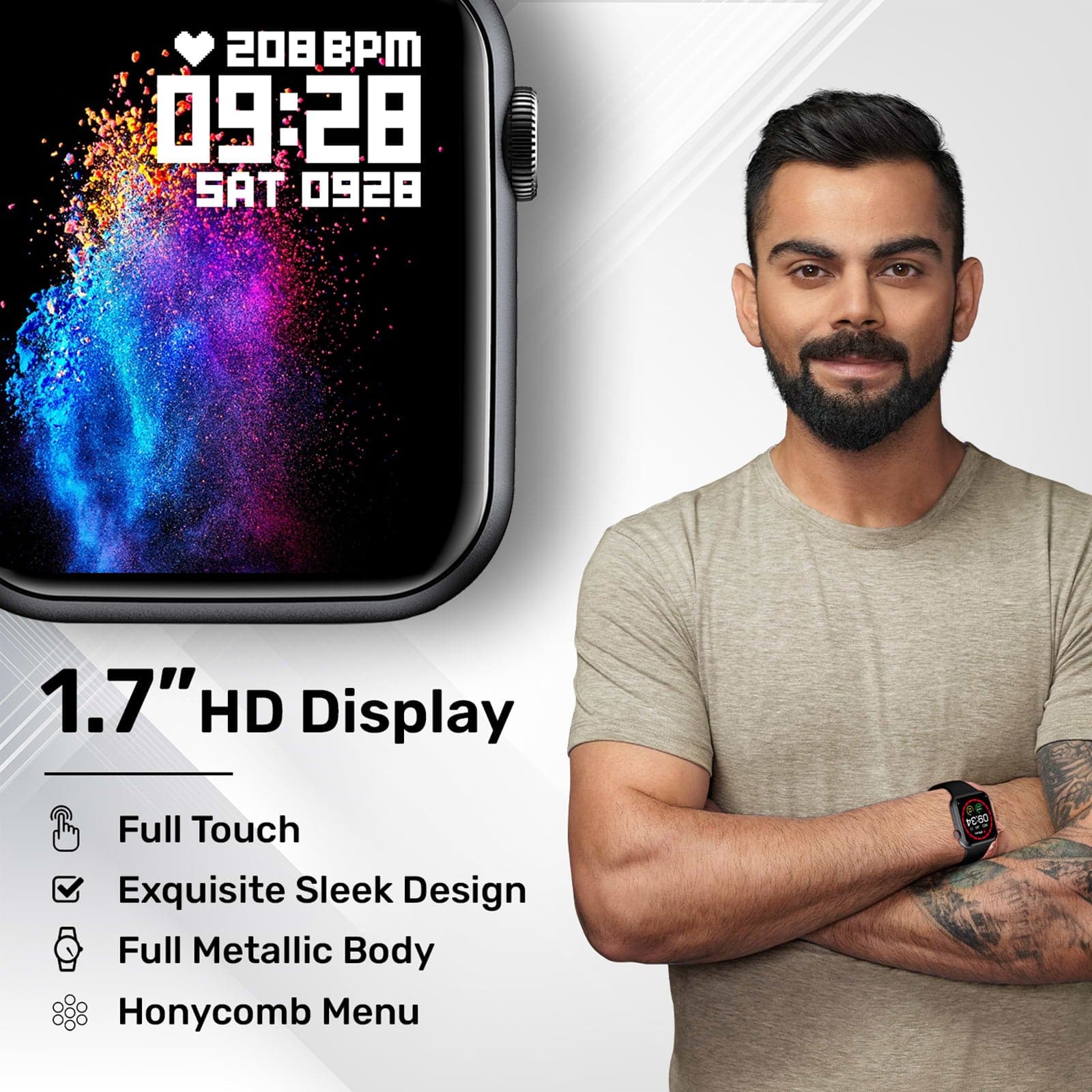 Fire-Boltt Ring Smartwatch with Bluetooth Calling BSW005 BLACK